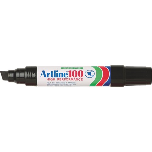 Pen Marker Black Jumbo Chisel Artline 100 6/Box 