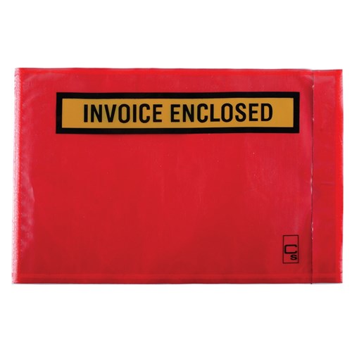 Envelope Invoice Enclosed 175 x 115 Black/Yellow/Red 1000/Box 