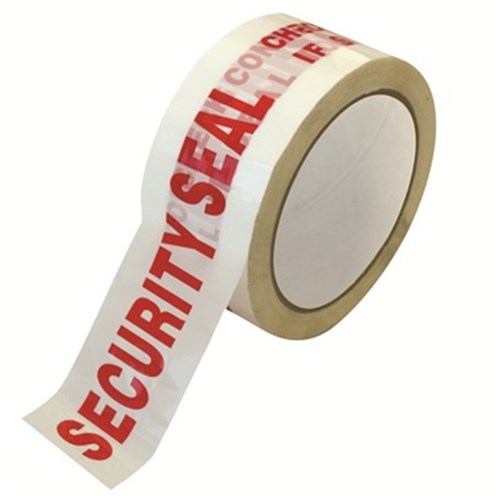 Tape Printed Security Seal 48mm x  66m Red/White 36/carton