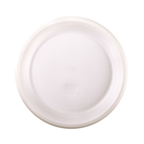 Plate Plastic Round 9Ins Diameter White 500/Ctn