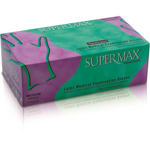 Supermax Latex Examination Glove Low Powder Extra Small Natural 1000/CTN